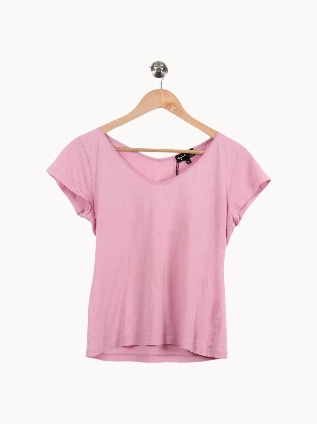 Tee-shirt Rose - Taille M/38 de la marque Agnès b. | PARAD46584 - Vendu par Paradigme - Image 2