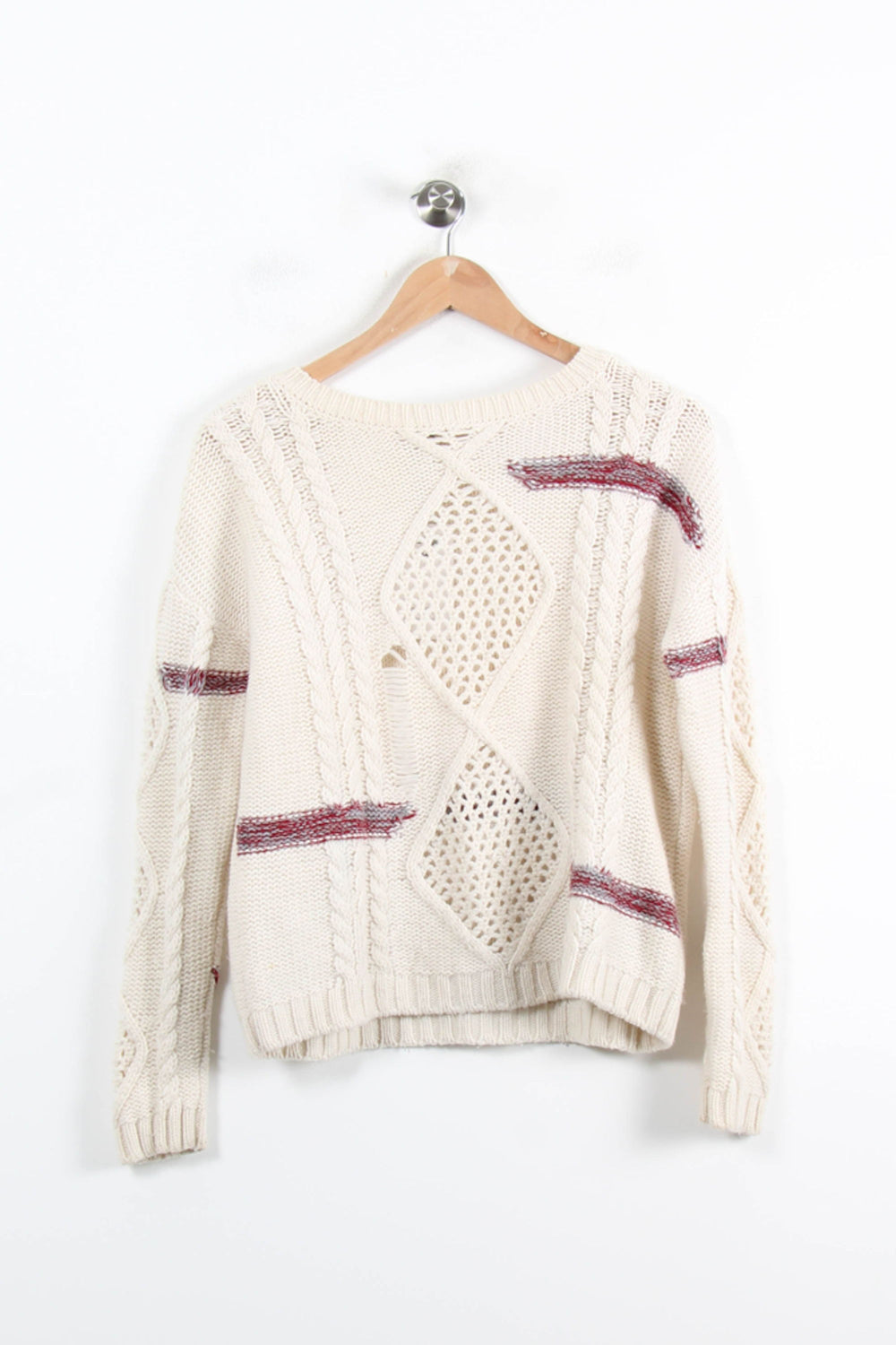Pull Blanc et Bordeaux - Taille S/36 de la marque Bérénice | PARAD46594 - Vendu par Paradigme - Image 2