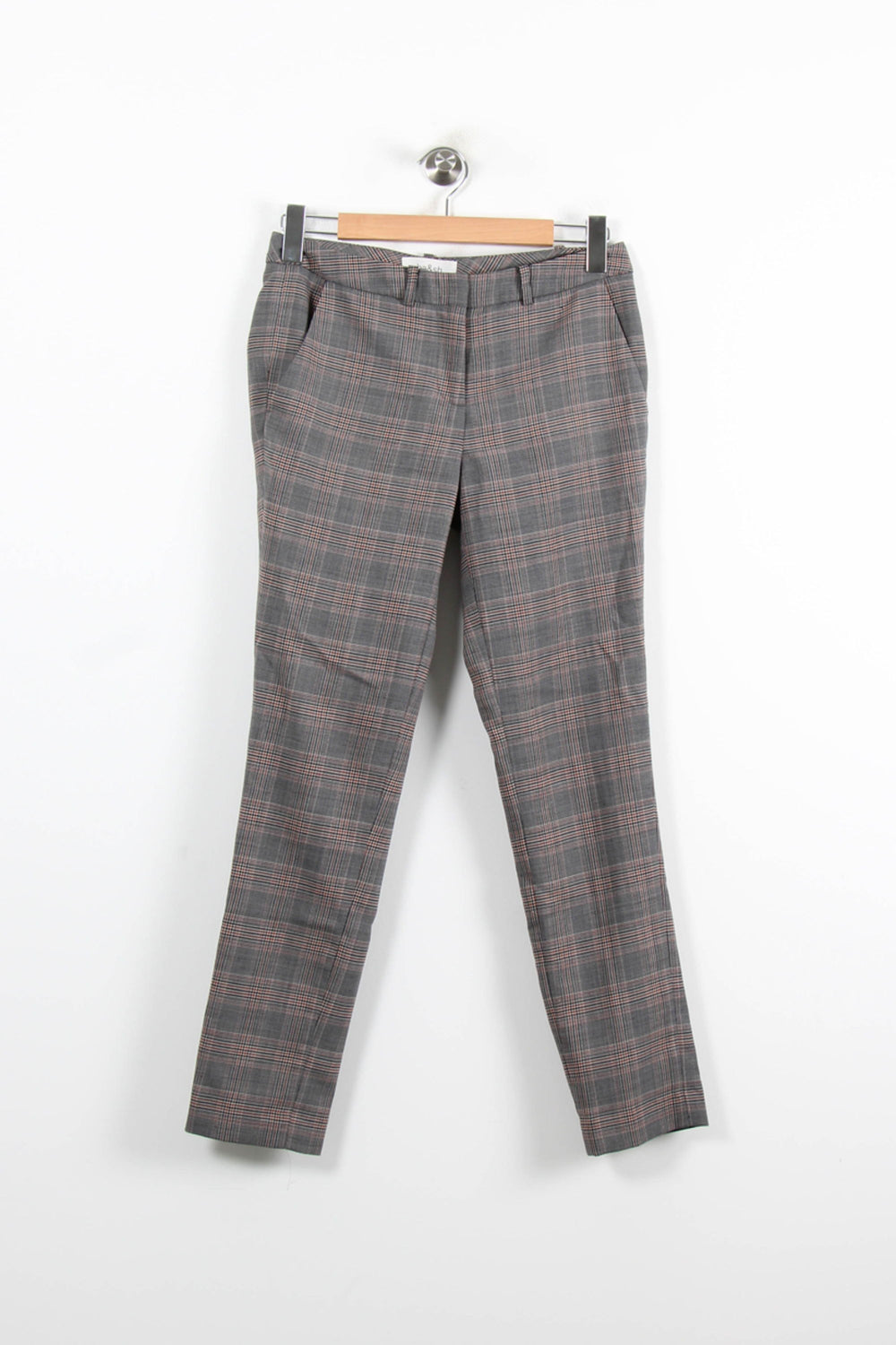 Pantalon À Carreaux Gris et Rouge - Taille S/36 de la marque ba&sh | PARAD46604 - Vendu par Paradigme - Image 2