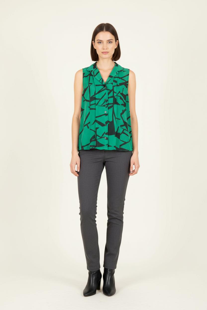 Blouse Verte et Noire - Taille M/38 de la marque Comptoir des Cotonniers | PARAD46609 - Vendu par Paradigme - Image 1