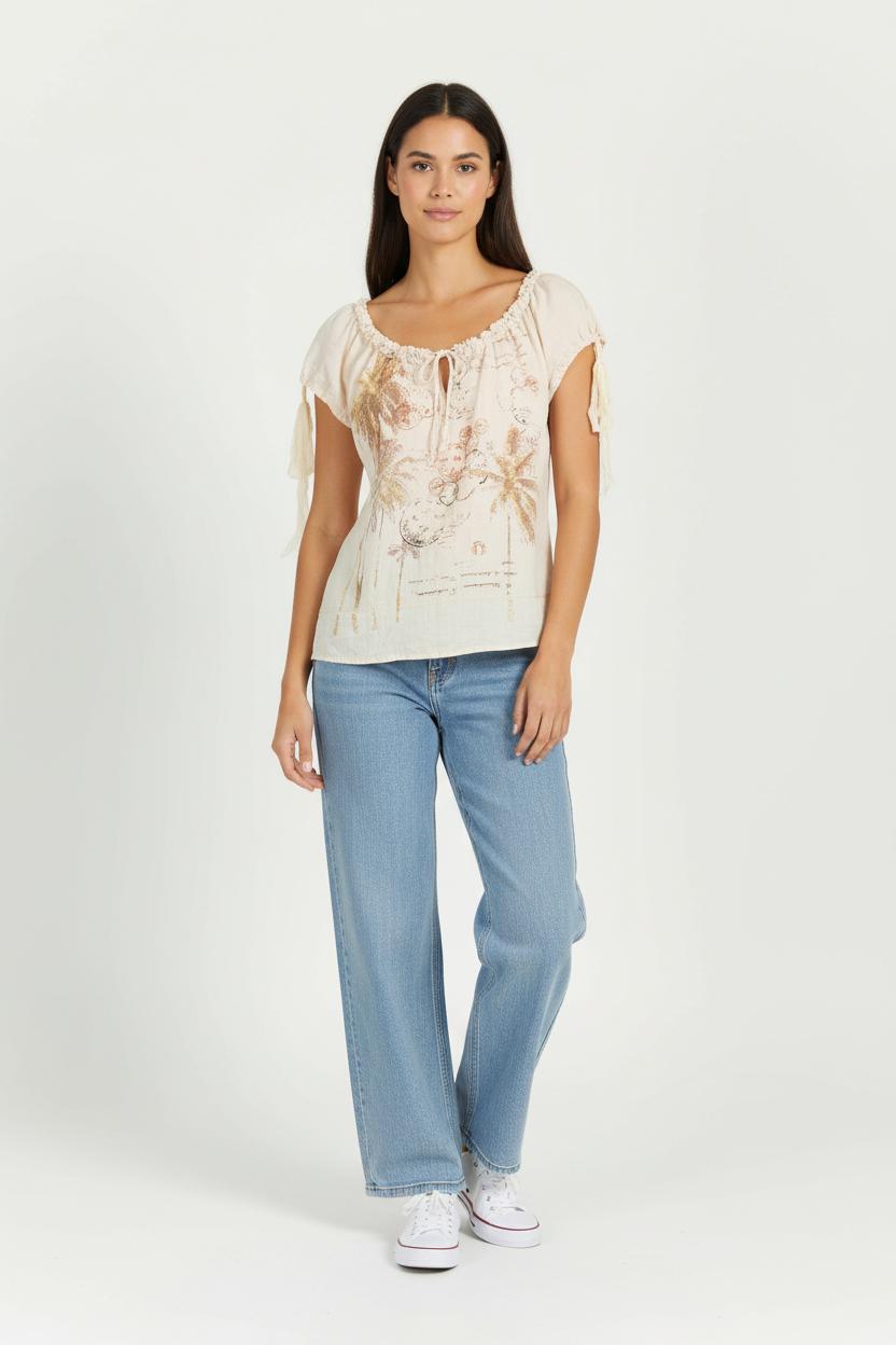 Top beige/rose - Taille L/40 de la marque IKKS | PARAD46619 - Vendu par Paradigme - Image 1