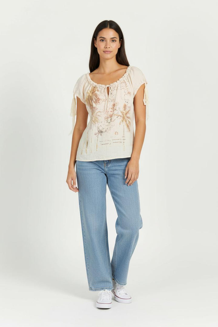 Top beige/rose - Taille L/40 de la marque IKKS | PARAD46619 - Vendu par Paradigme - Image 1