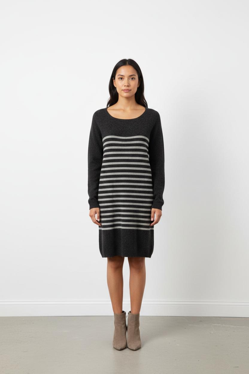 Robe grise rayée - Taille L/40
