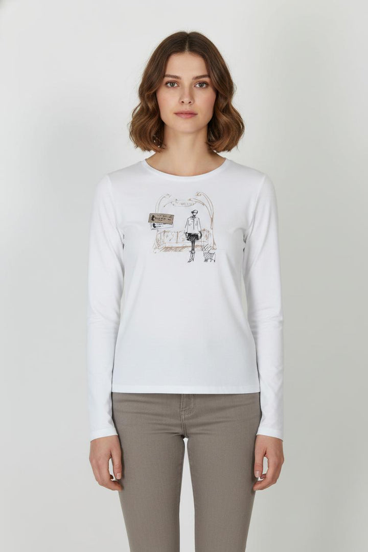 T-shirt manches longues blanc - Taille S/36 de la marque Claudie Pierlot | PARAD46632 - Vendu par Paradigme - Image 1