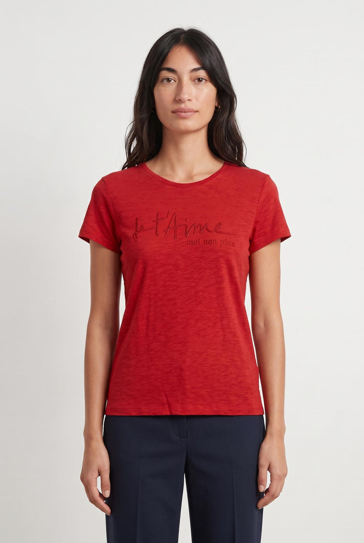 T-shirt rouge - Taille XS/34 de la marque IKKS | PARAD46638 - Vendu par Paradigme - Image 1