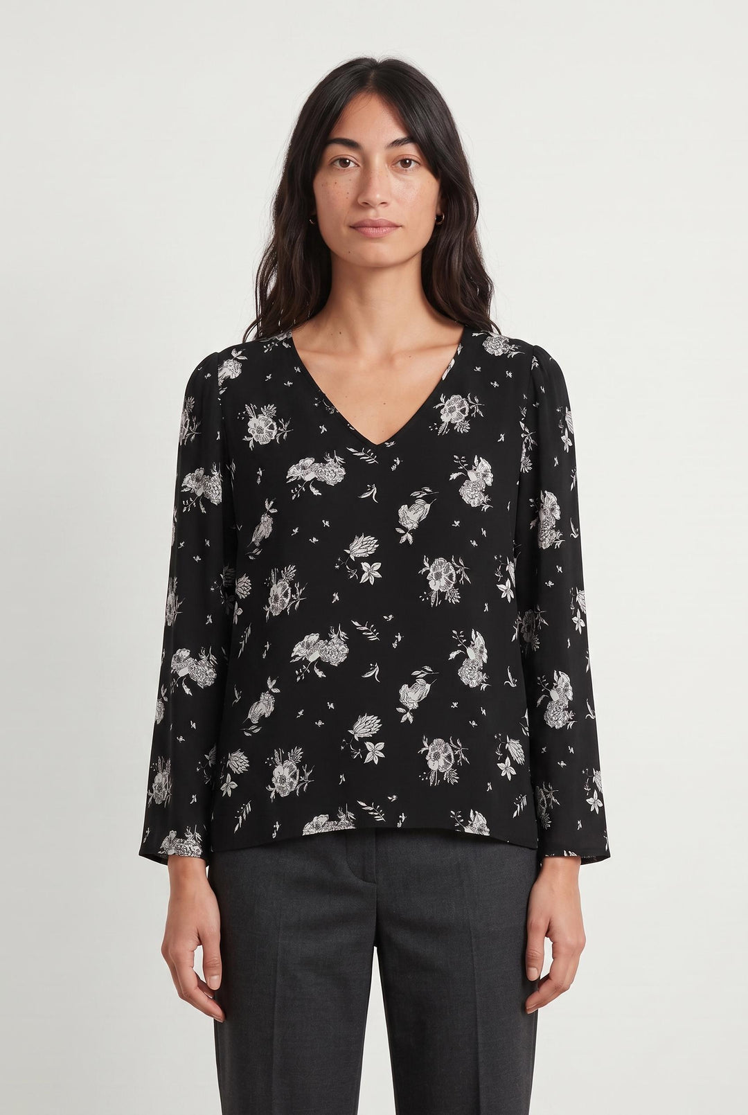 Blouse noire à motifs - Taille S/36 de la marque Pablo | PARAD46659 - Vendu par Paradigme - Image 1