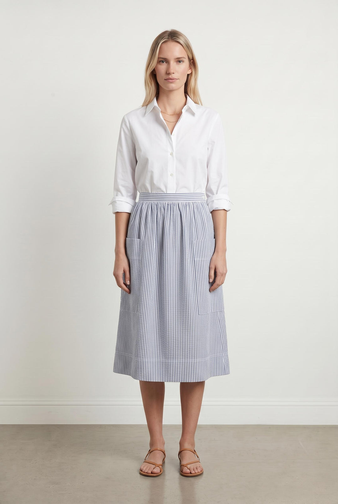 Jupe bleue rayée - Taille XS/34 de la marque Comptoir des Cotonniers | PARAD46664 - Vendu par Paradigme - Image 1