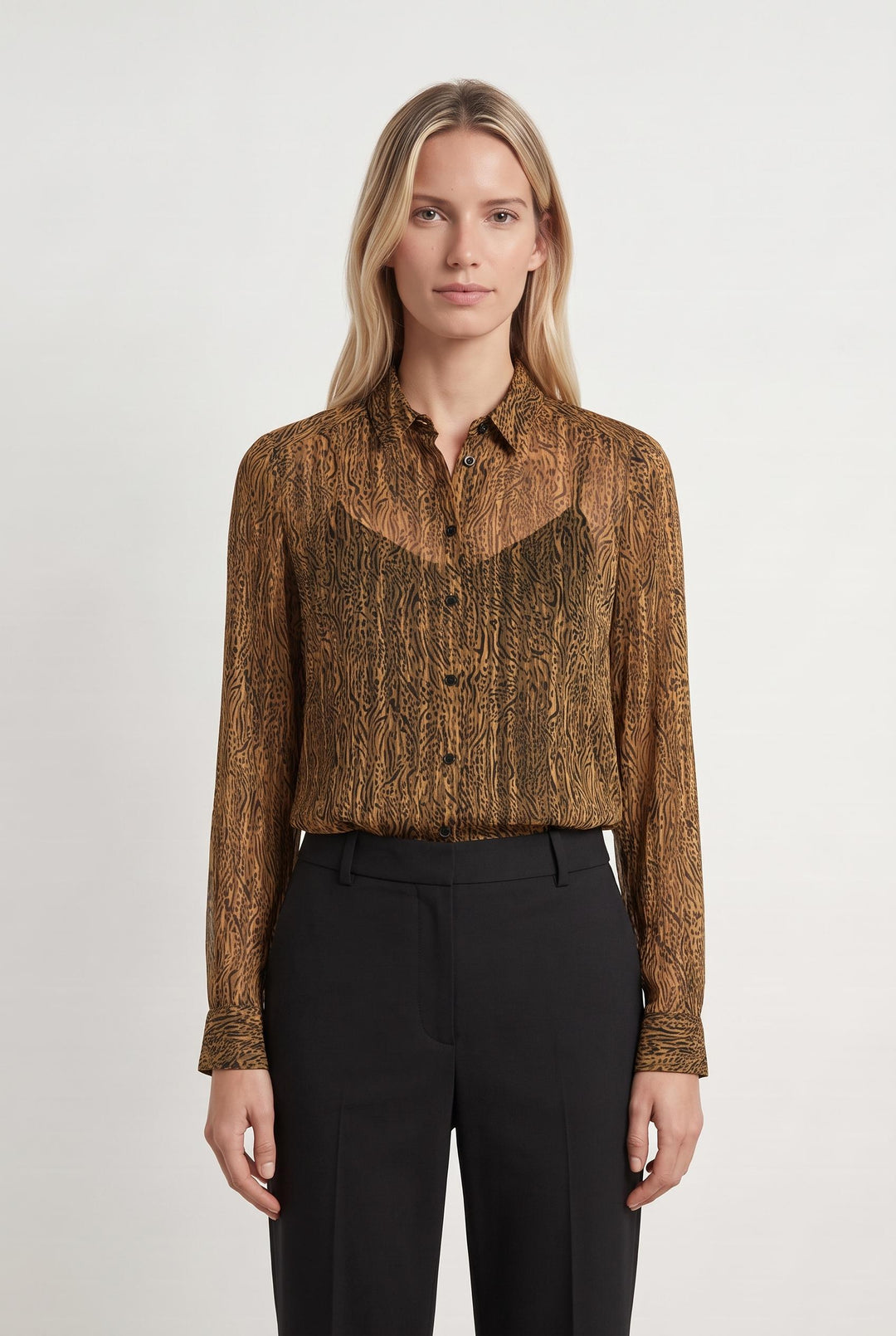 Chemise jaune à motifs - Taille XS/34 de la marque IKKS | PARAD46667 - Vendu par Paradigme - Image 1