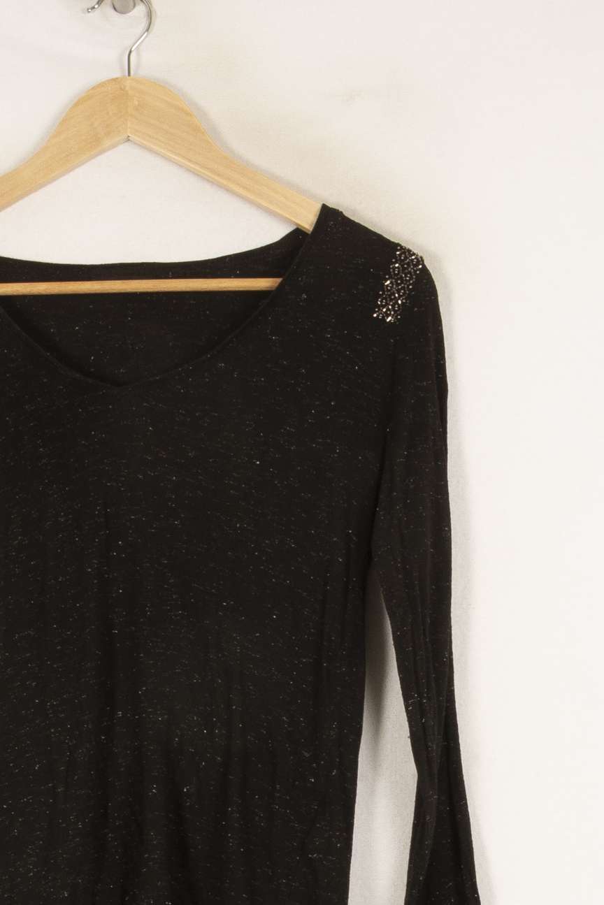 T-shirt manches longues noir - Taille S/36 de la marque IKKS | PARAD46680 - Vendu par Paradigme - Image 2