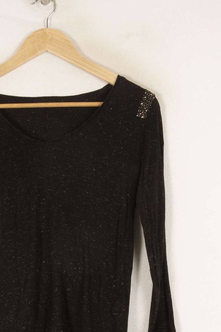 T-shirt manches longues noir - Taille S/36 de la marque IKKS | PARAD46680 - Vendu par Paradigme - Image 2