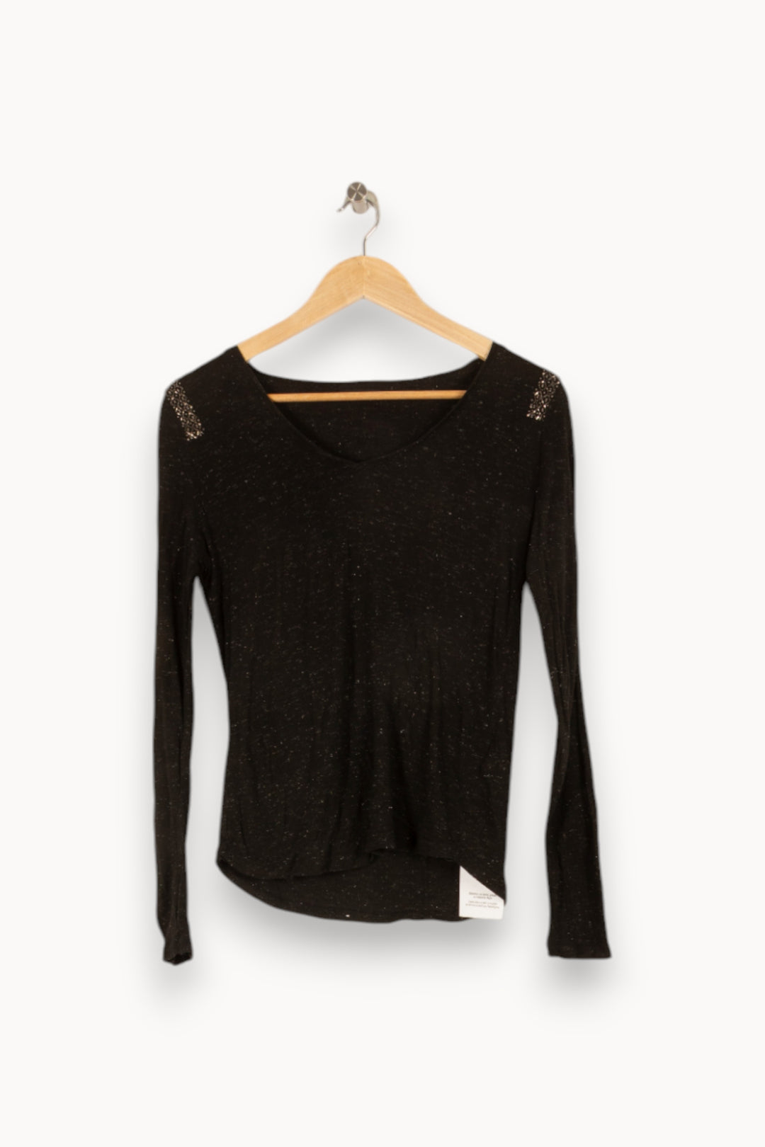 T-shirt manches longues noir - Taille S/36 de la marque IKKS | PARAD46680 - Vendu par Paradigme - Image 1