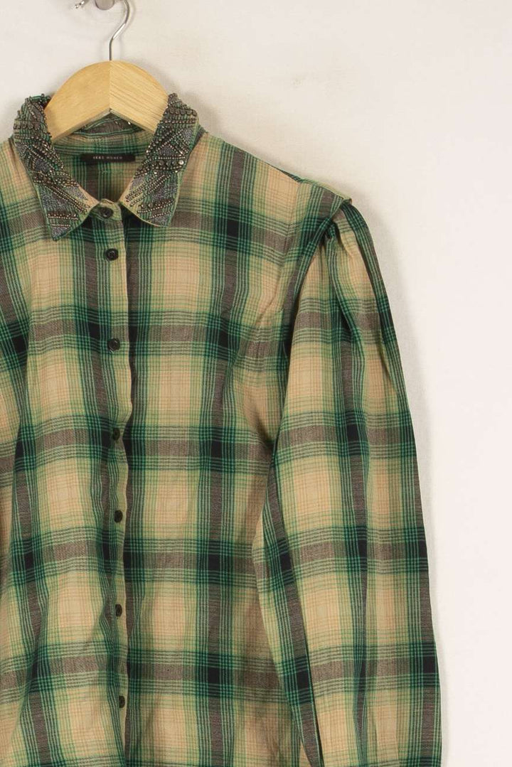 Chemise verte à carreaux - Taille S/36 de la marque IKKS | PARAD46683 - Vendu par Paradigme - Image 2