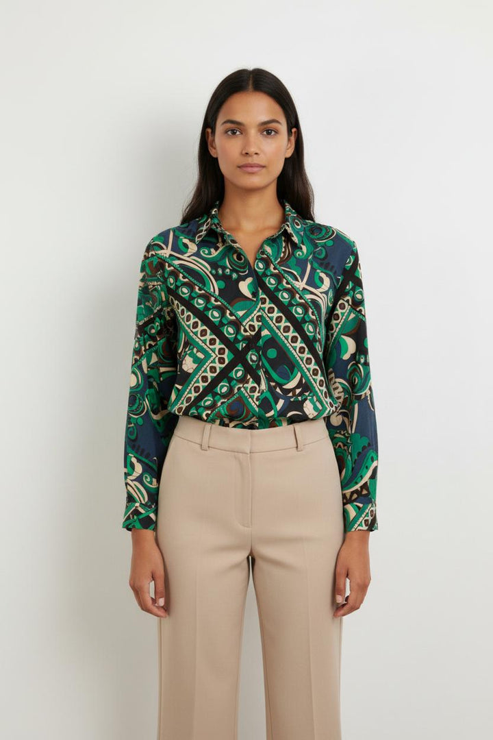 Chemise verte à motifs - Taille XL/42