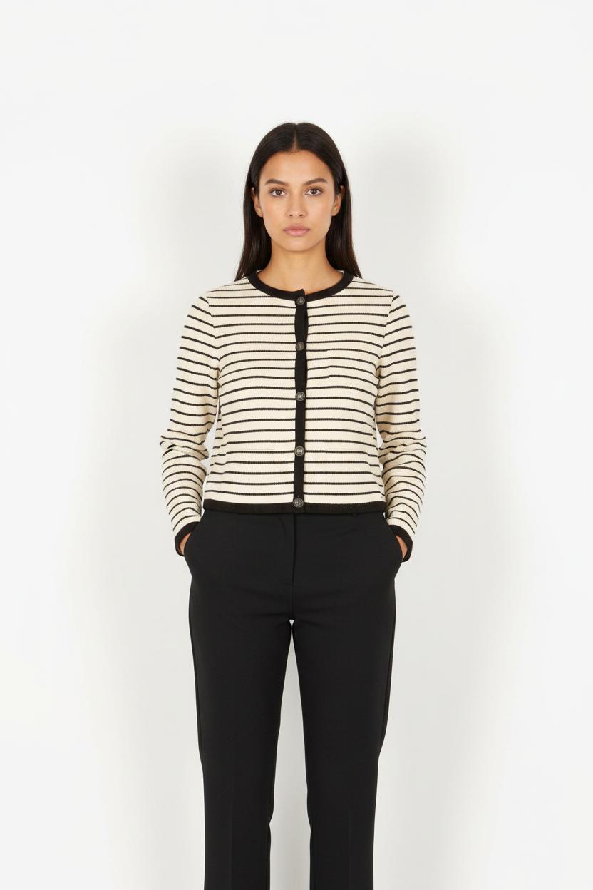 Veste blanche rayée - Taille XS/34