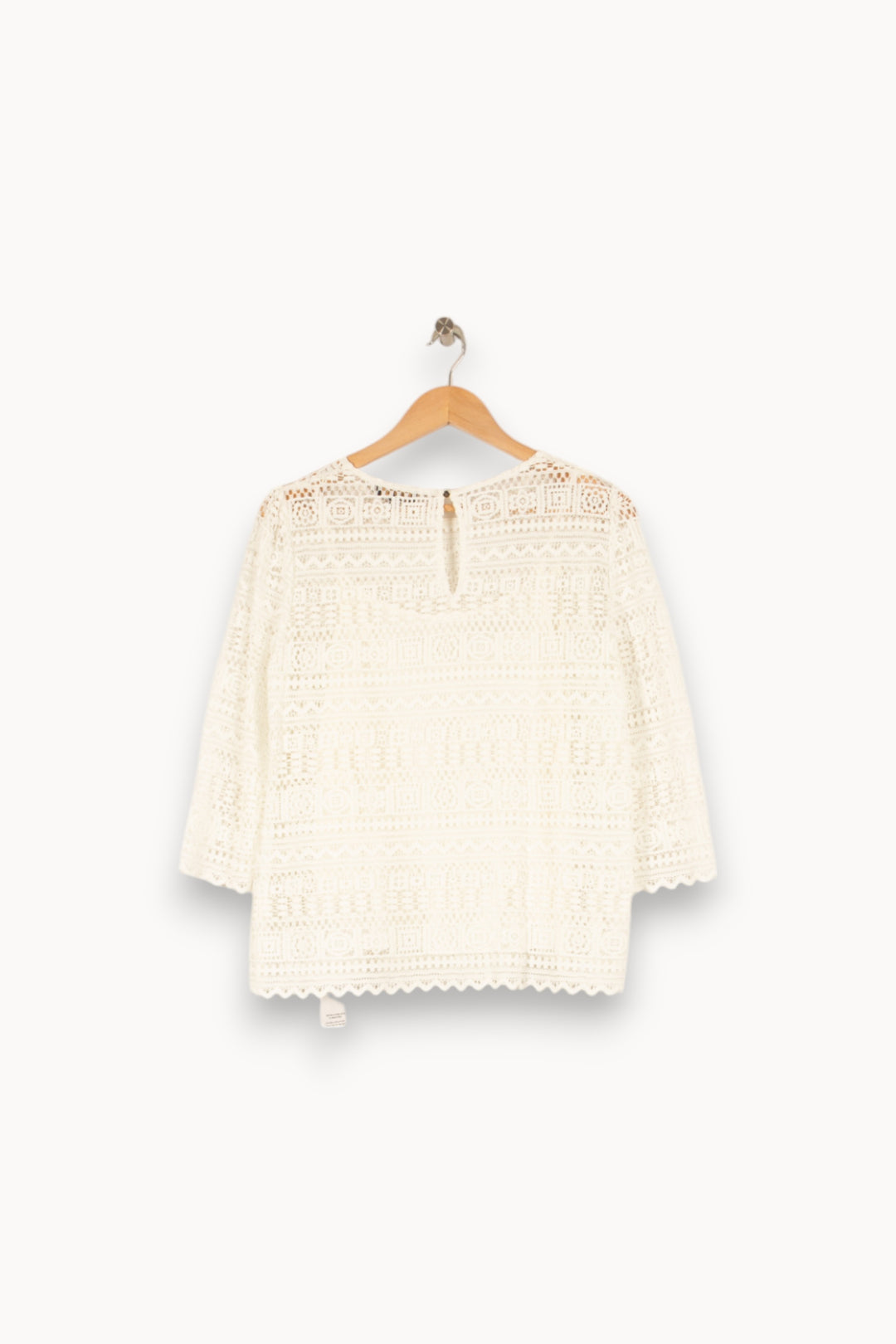 Blouse en dentelle blanche - Taille L/40 de la marque Caroll | PARAD46765 - Vendu par Paradigme - Image 3