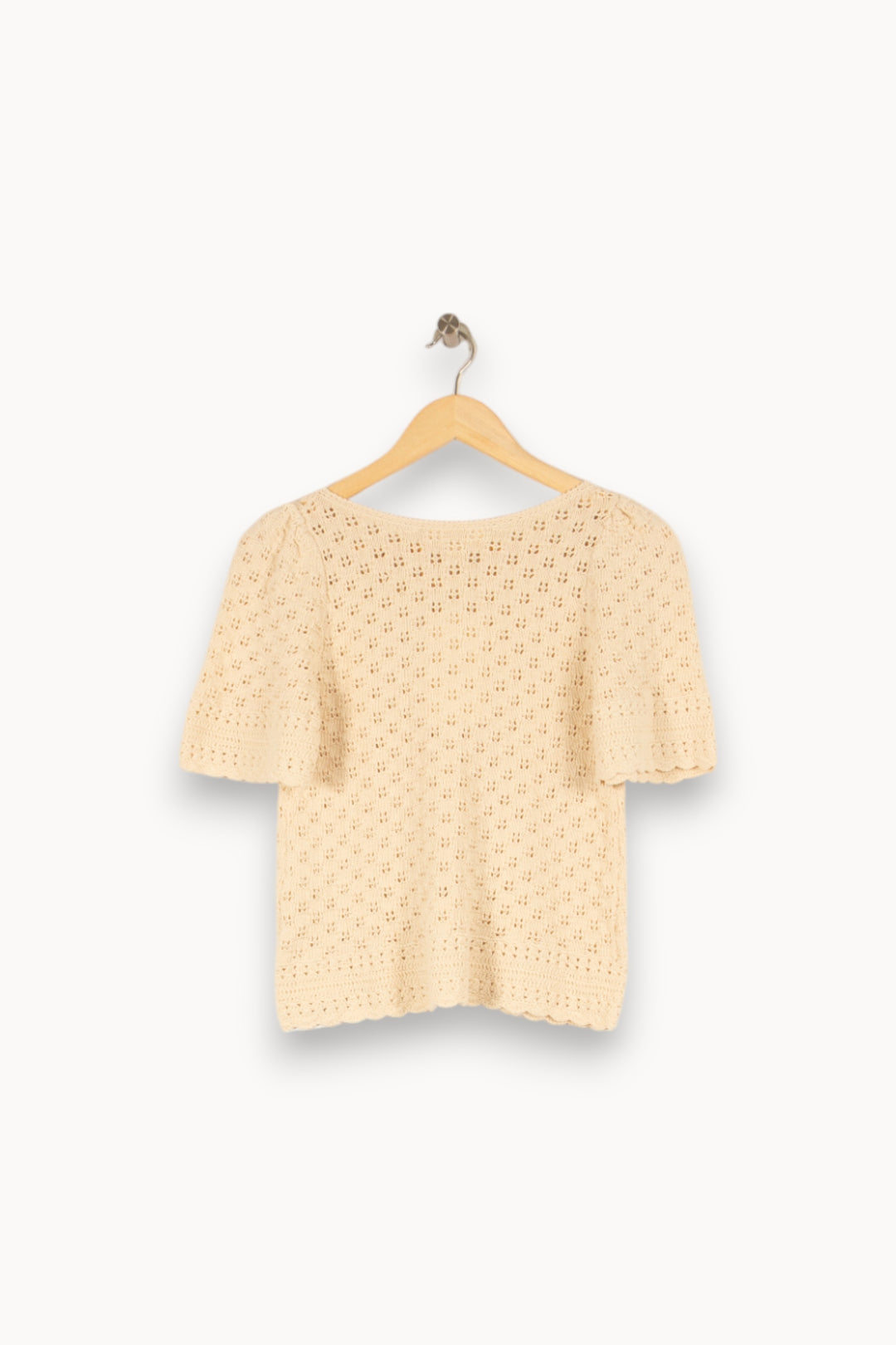 Pull à manches courtes en maille beige - Taille S/36 de la marque Sézane | PARAD46781 - Vendu par Paradigme - Image 3