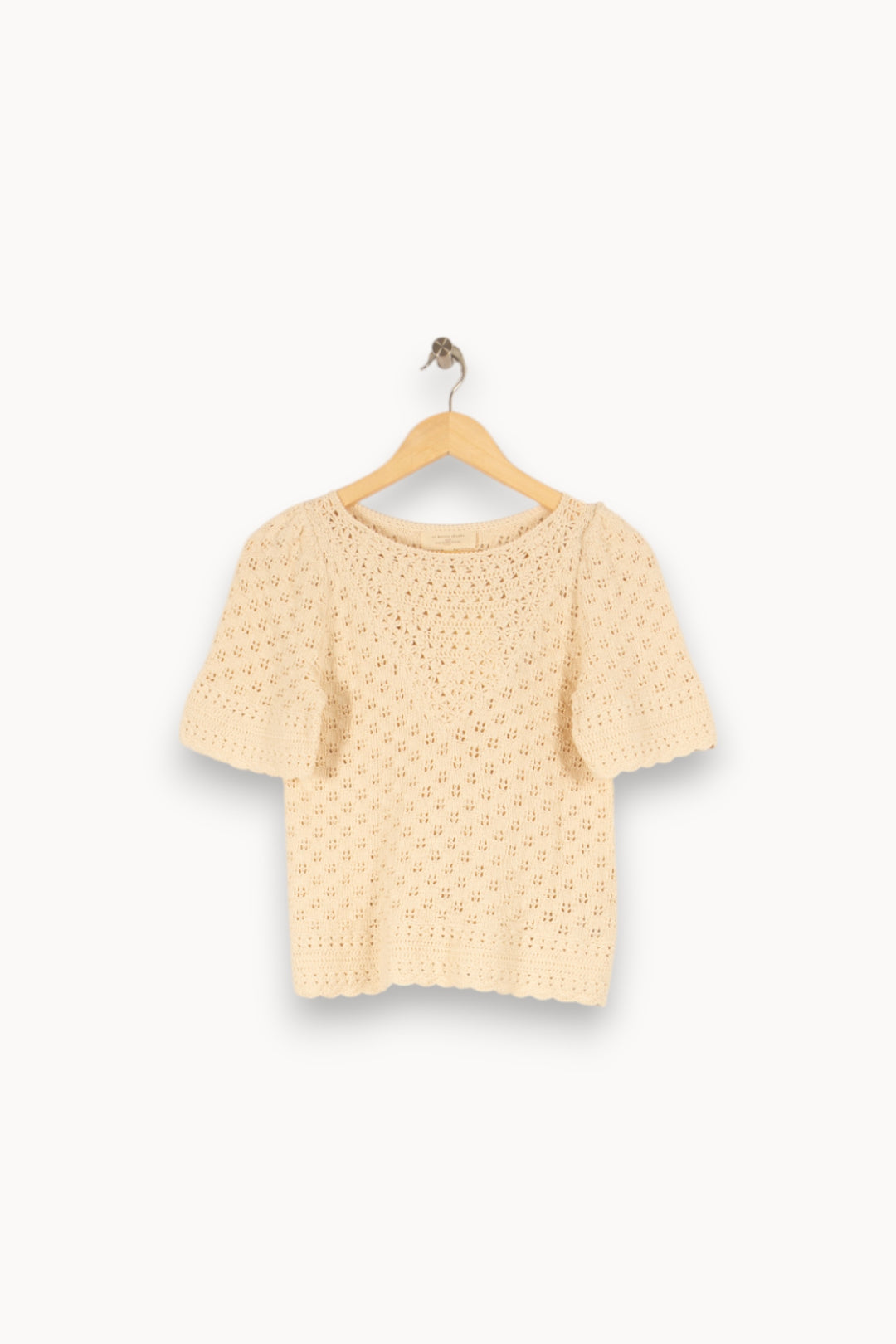 Pull à manches courtes en maille beige - Taille S/36 de la marque Sézane | PARAD46781 - Vendu par Paradigme - Image 1