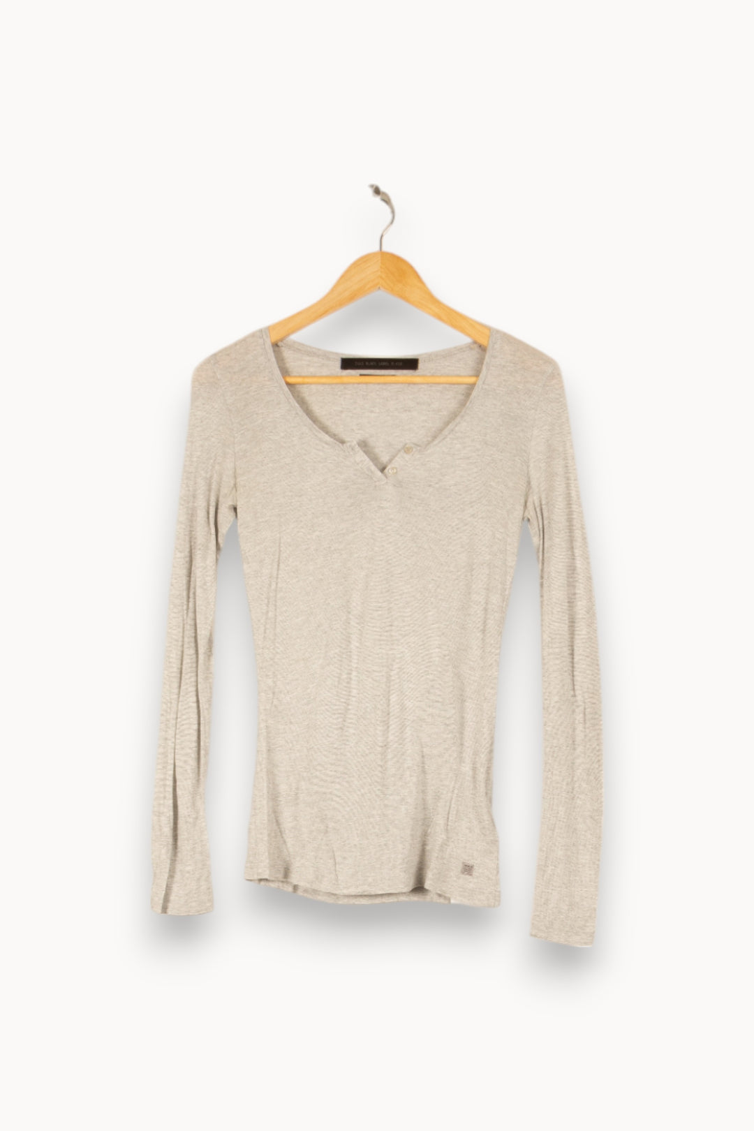 T-shirt manches longues gris - Taille S/36 de la marque IKKS | PARAD46793 - Vendu par Paradigme - Image 1