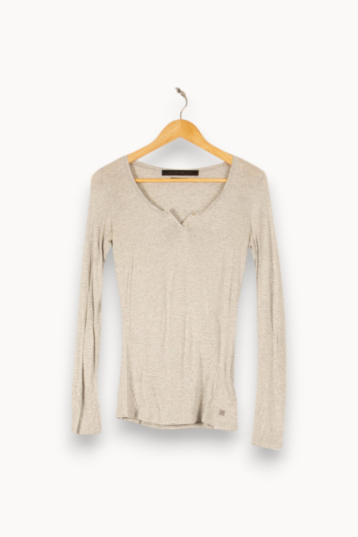 T-shirt manches longues gris - Taille S/36 de la marque IKKS | PARAD46793 - Vendu par Paradigme - Image 1