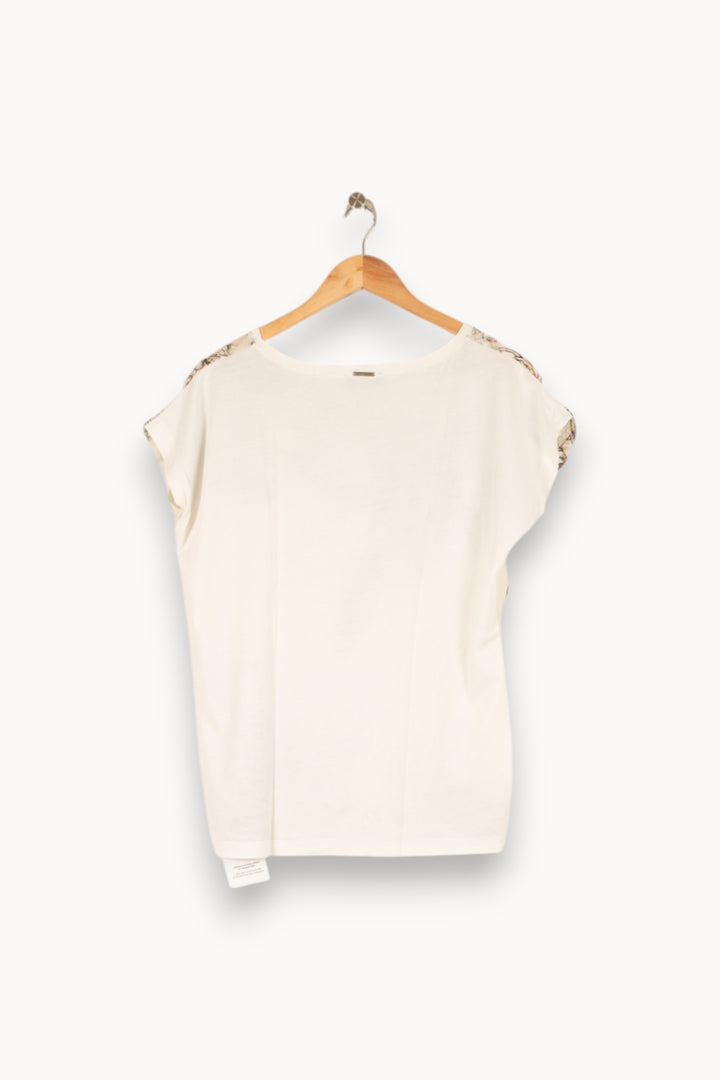 Top blanc à motifs - Taille M/38 de la marque One Step | PARAD46796 - Vendu par Paradigme - Image 3