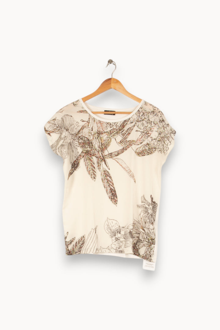 Top blanc à motifs - Taille M/38 de la marque One Step | PARAD46796 - Vendu par Paradigme - Image 1