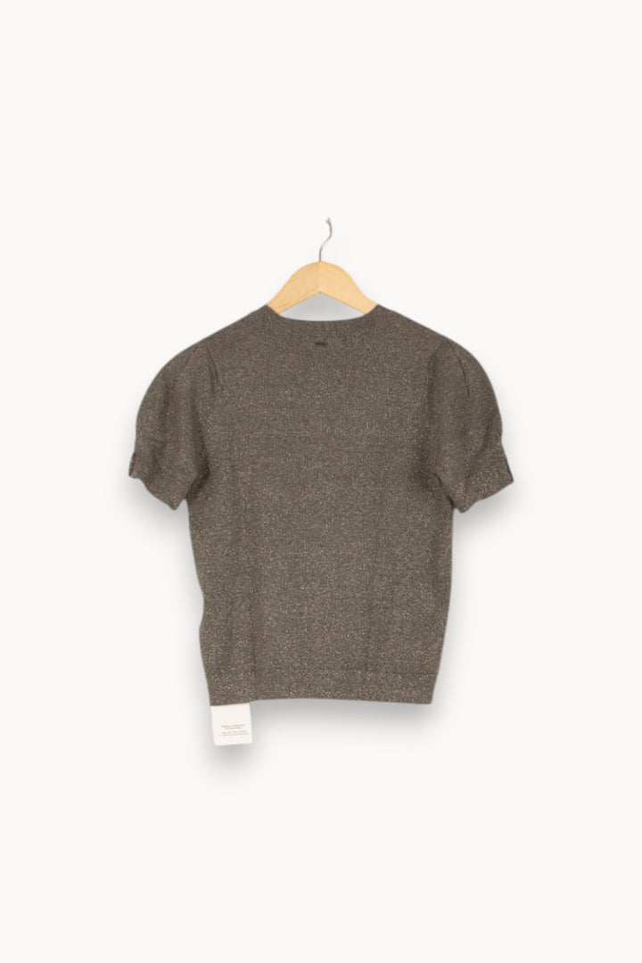 Pull à manches courtes gris brillant - Taille S/36 de la marque IKKS | PARAD46798 - Vendu par Paradigme - Image 3