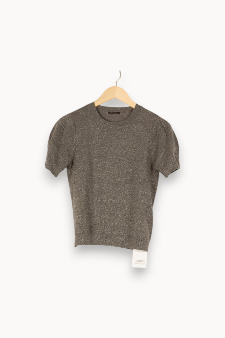 Pull à manches courtes gris brillant - Taille S/36 de la marque IKKS | PARAD46798 - Vendu par Paradigme - Image 1