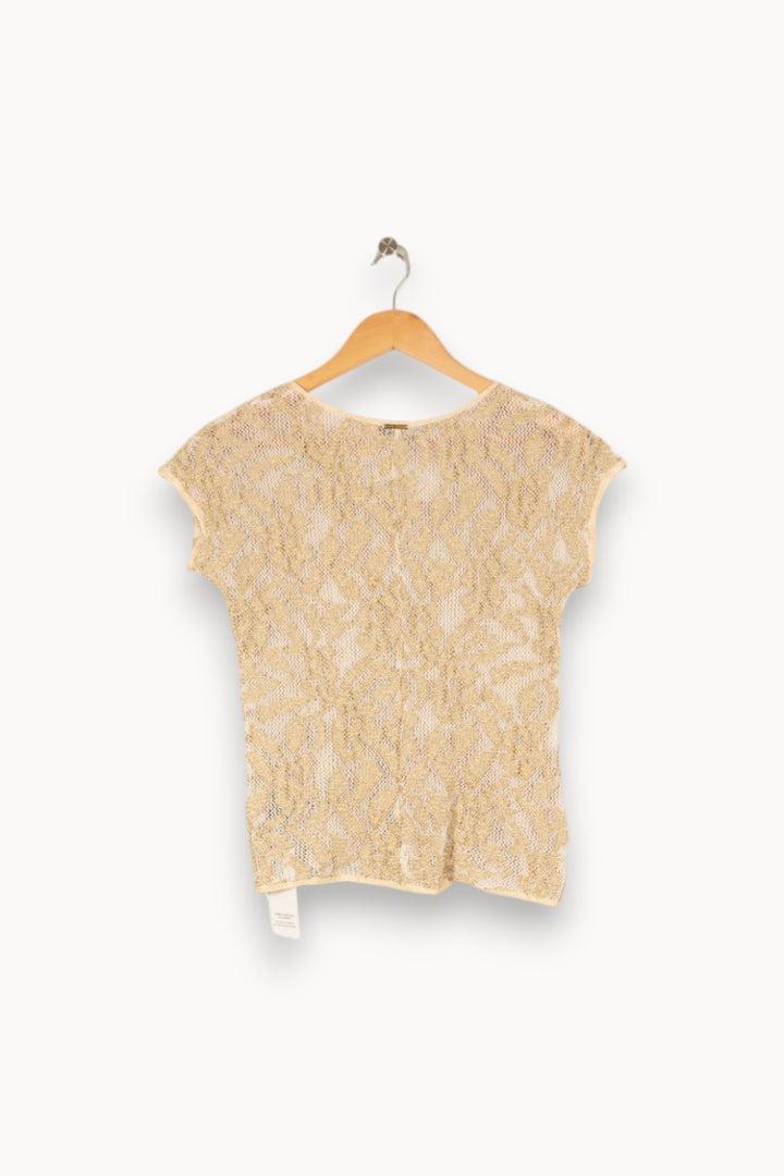 T-shirt en maille beige - Taille M/38 de la marque One Step | PARAD46799 - Vendu par Paradigme - Image 3