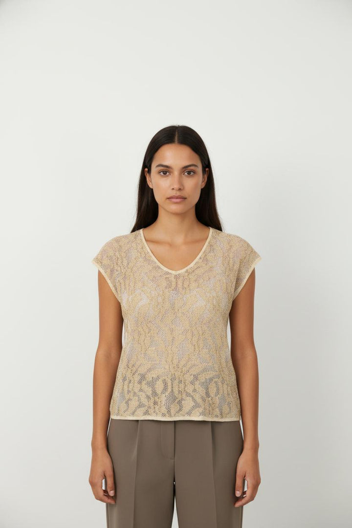 T-shirt en maille beige - Taille M/38
