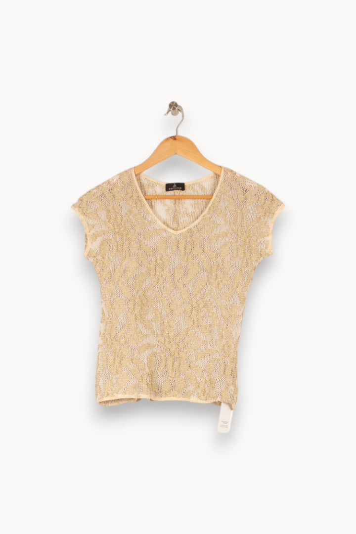 T-shirt en maille beige - Taille M/38 de la marque One Step | PARAD46799 - Vendu par Paradigme - Image 1