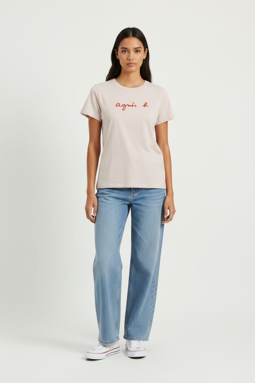 T-shirt rose - Taille L/40 de la marque Agnès b. | PARAD46821 - Vendu par Paradigme - Image 1