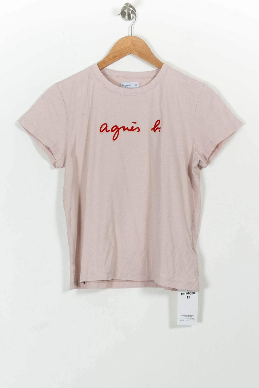 T-shirt rose - Taille L/40 de la marque Agnès b. | PARAD46821 - Vendu par Paradigme - Image 2