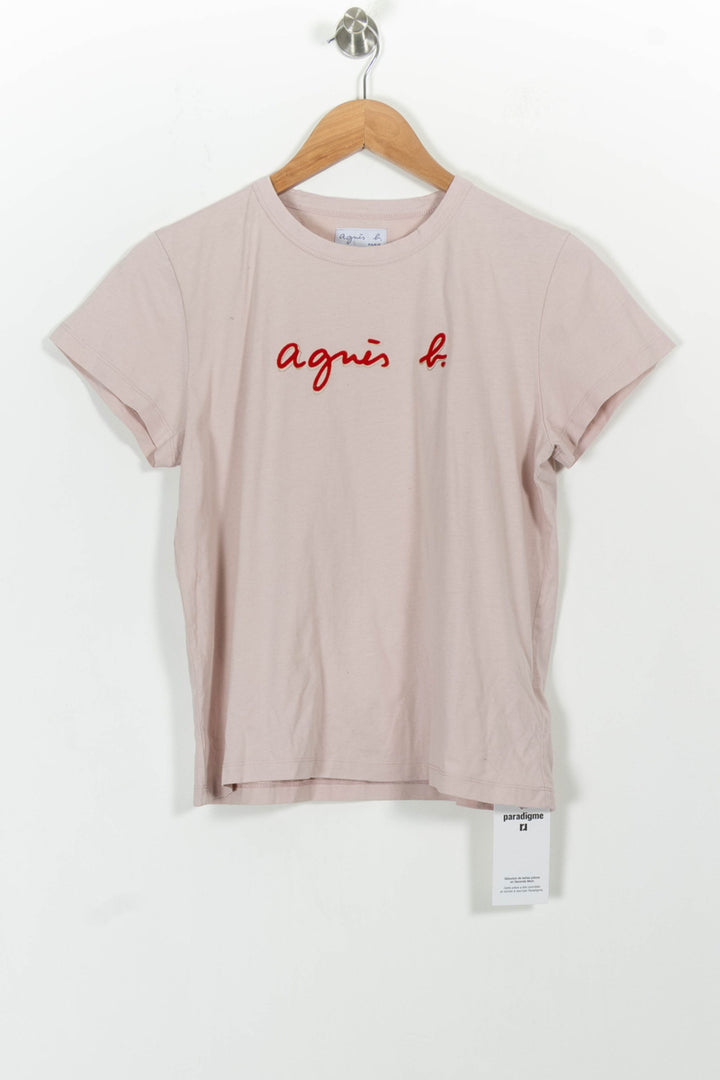 T-shirt rose - Taille L/40 de la marque Agnès b. | PARAD46821 - Vendu par Paradigme - Image 2