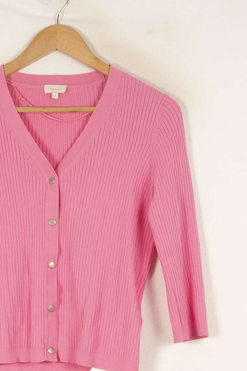 Cardigan côtelé rose - Taille M/38 de la marque Pablo | PARAD46824 - Vendu par Paradigme - Image 2