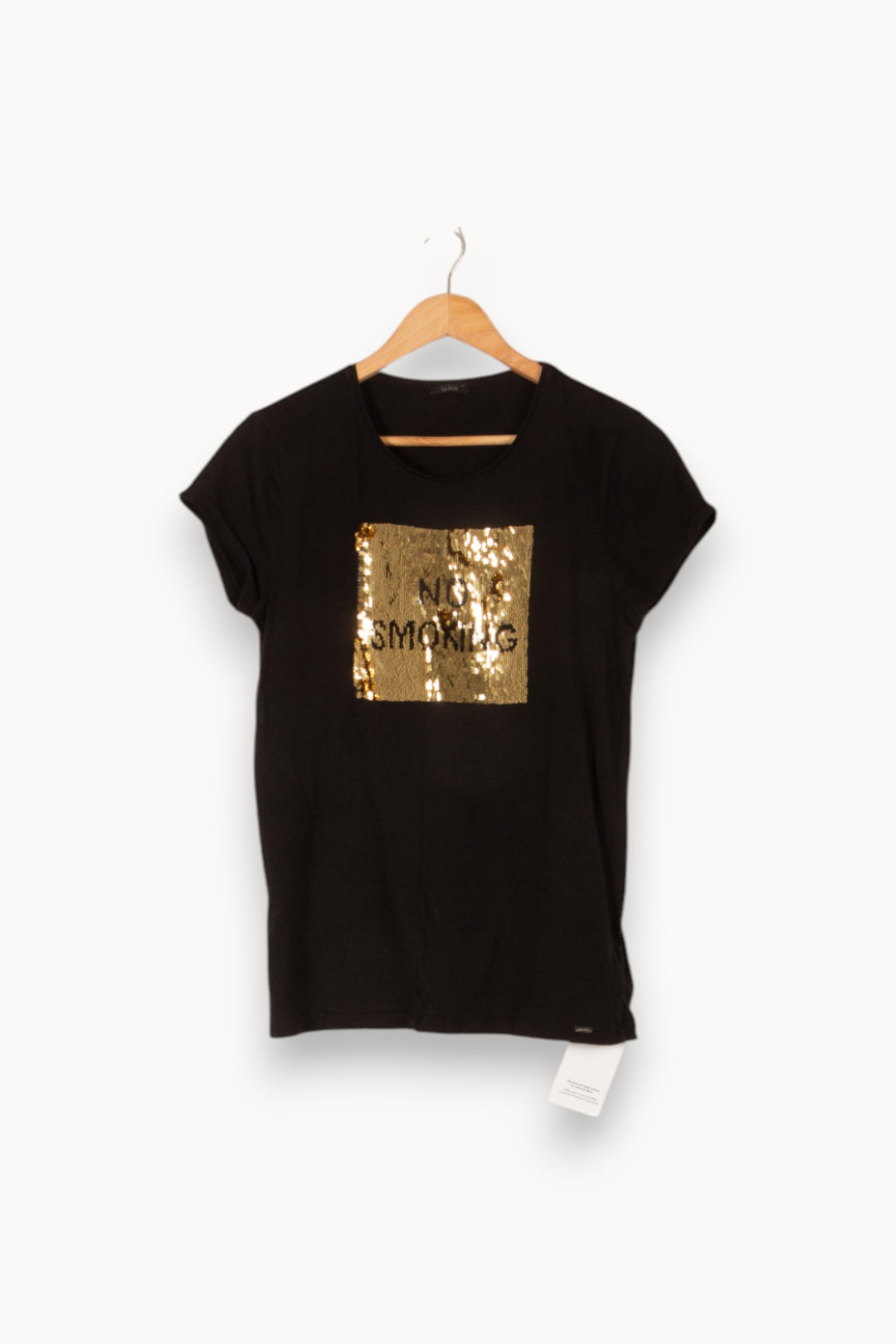 T-shirt noir avec sequins dorés - Taille M/38 de la marque IKKS | PARAD46847 - Vendu par Paradigme - Image 1