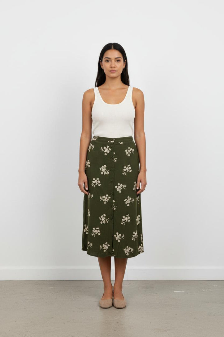 Jupe verte à motifs - Taille S/36