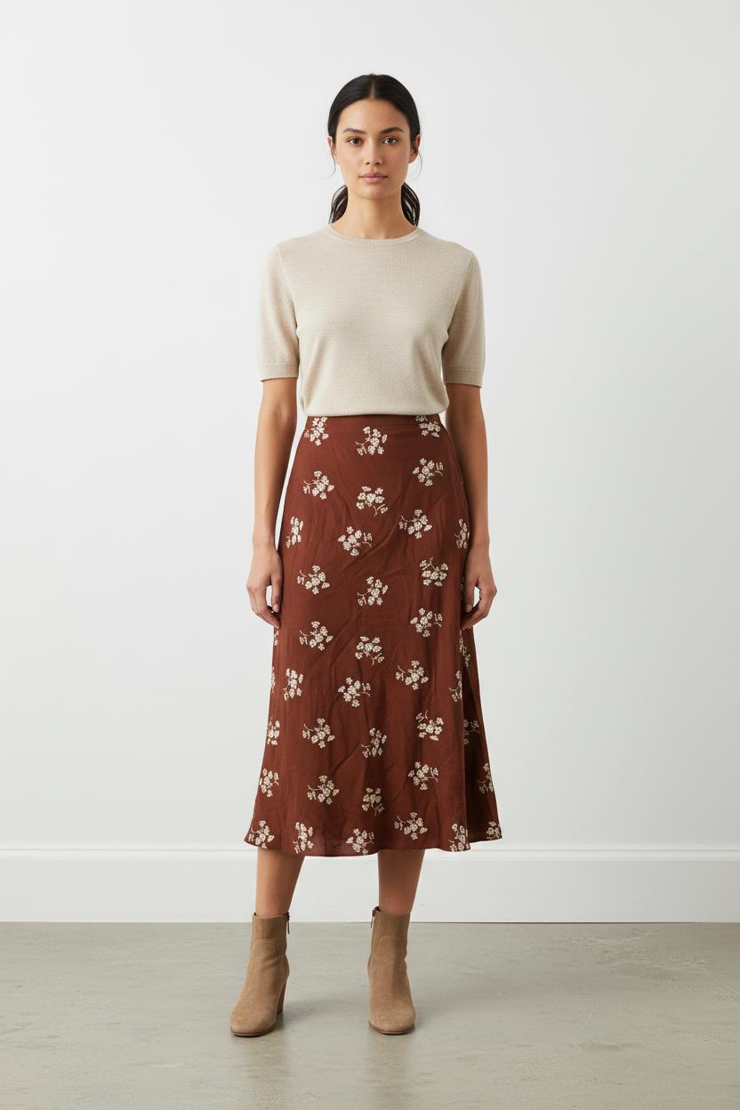 Jupe Bordeaux à motif - Taille S/36