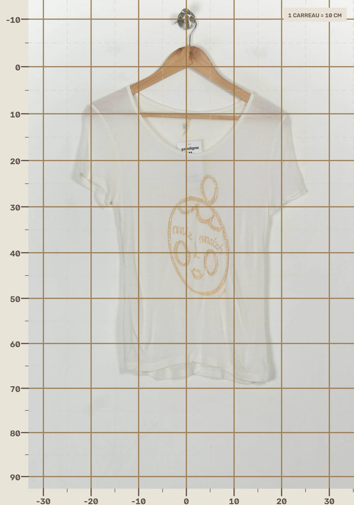 T-shirt blanc - Taille M/38 de la marque I.Code | PARAD46969 - Vendu par Paradigme - Image 4