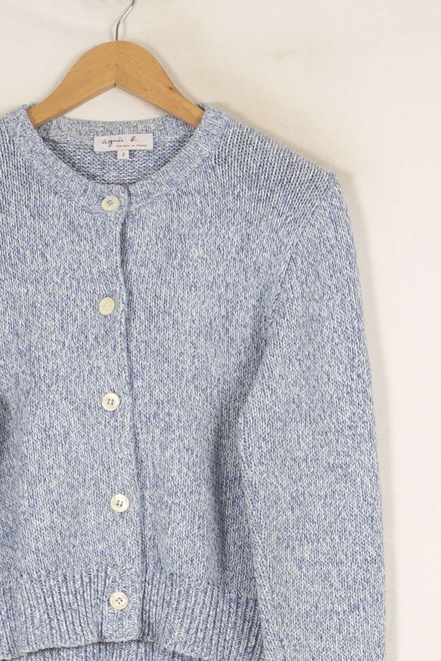 Cardigan en maille bleu - Taille L/40 de la marque Agnès b. | PARAD46993 - Vendu par Paradigme - Image 2