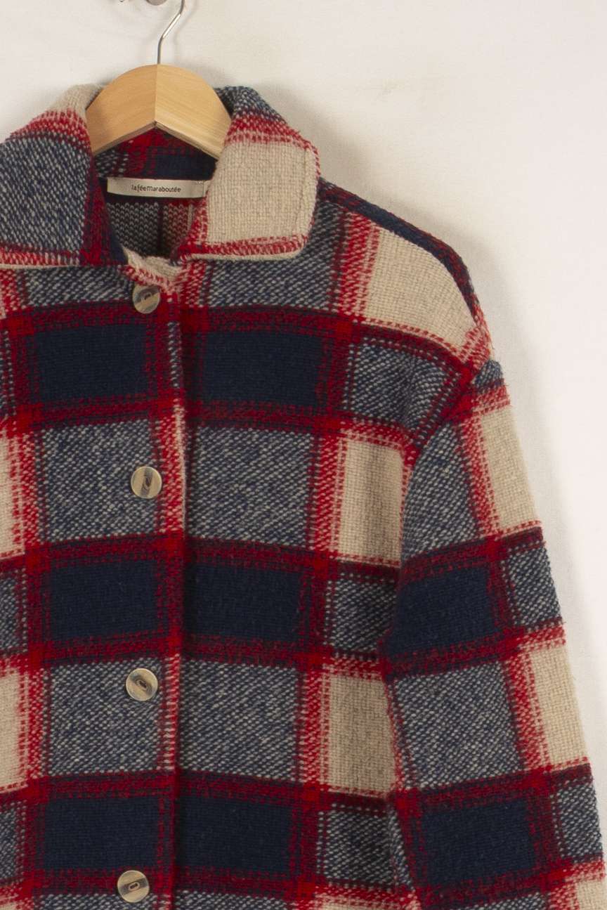 Manteau multicolore à carreaux - Taille S/36 de la marque La Fée Maraboutée | PARAD46996 - Vendu par Paradigme - Image 2