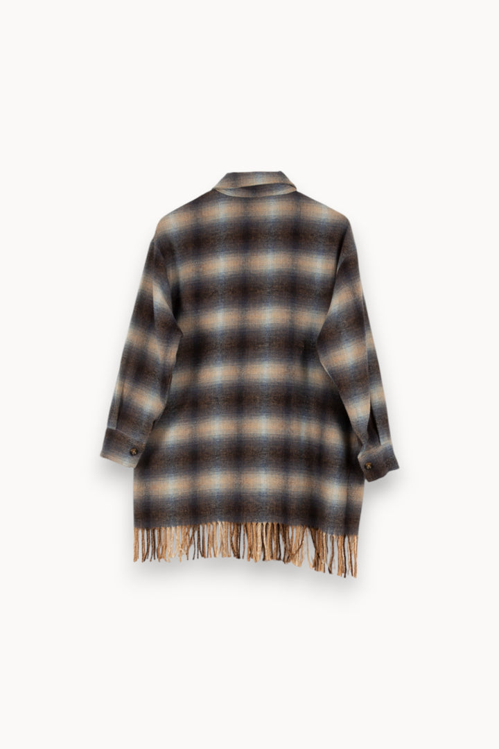 Veste bleue à carreaux - Taille M/38 de la marque La Fée Maraboutée | PARAD46997 - Vendu par Paradigme - Image 3