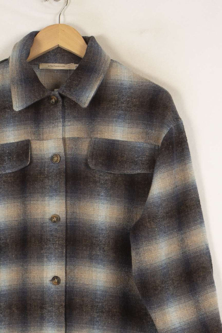 Veste bleue à carreaux - Taille M/38 de la marque La Fée Maraboutée | PARAD46997 - Vendu par Paradigme - Image 2