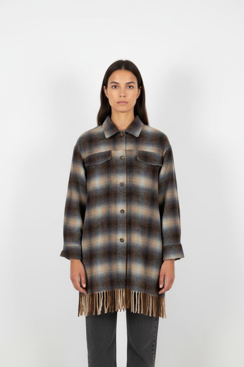 Veste bleue à carreaux - Taille M/38