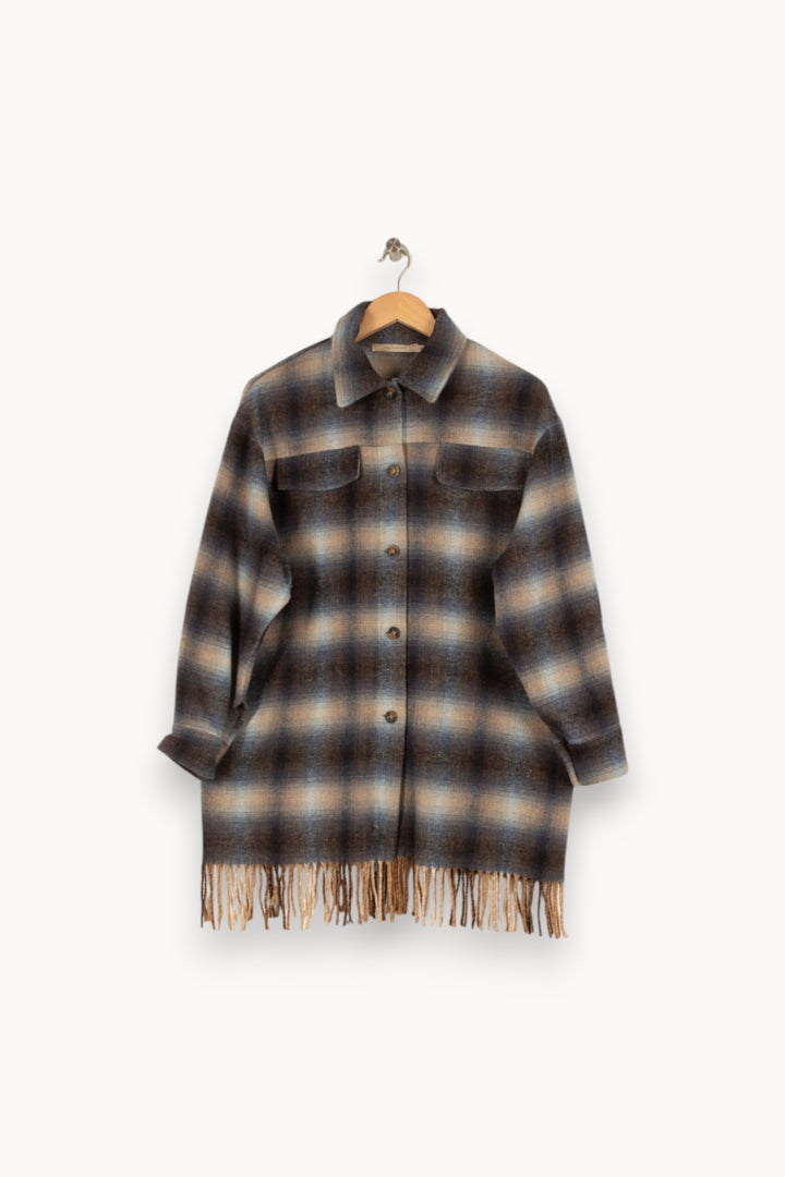 Veste bleue à carreaux - Taille M/38 de la marque La Fée Maraboutée | PARAD46997 - Vendu par Paradigme - Image 1