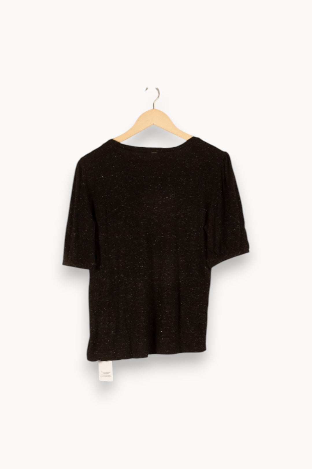 T-shirt noir brillant - Taille L/40 de la marque IKKS | PARAD47008 - Vendu par Paradigme - Image 3