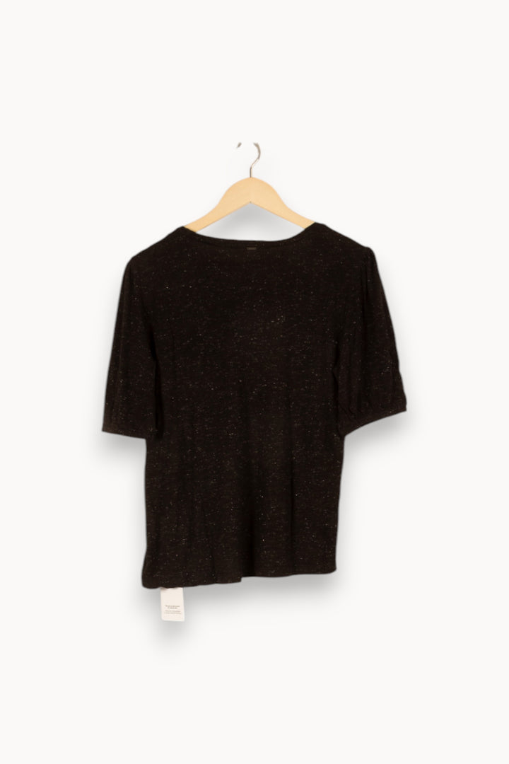 T-shirt noir brillant - Taille L/40 de la marque IKKS | PARAD47008 - Vendu par Paradigme - Image 3