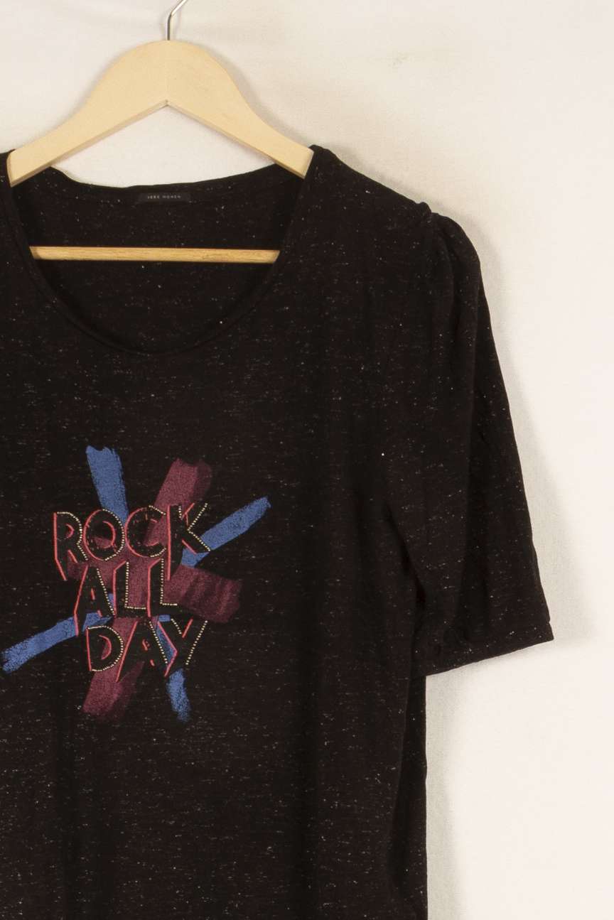 T-shirt noir brillant - Taille L/40 de la marque IKKS | PARAD47008 - Vendu par Paradigme - Image 2