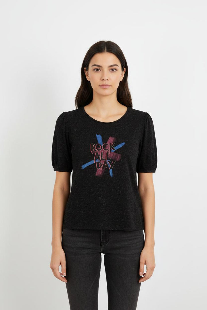 T-shirt noir brillant - Taille L/40