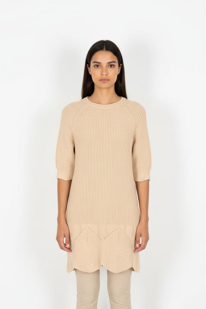 Robe en maille beige - Taille XS/34