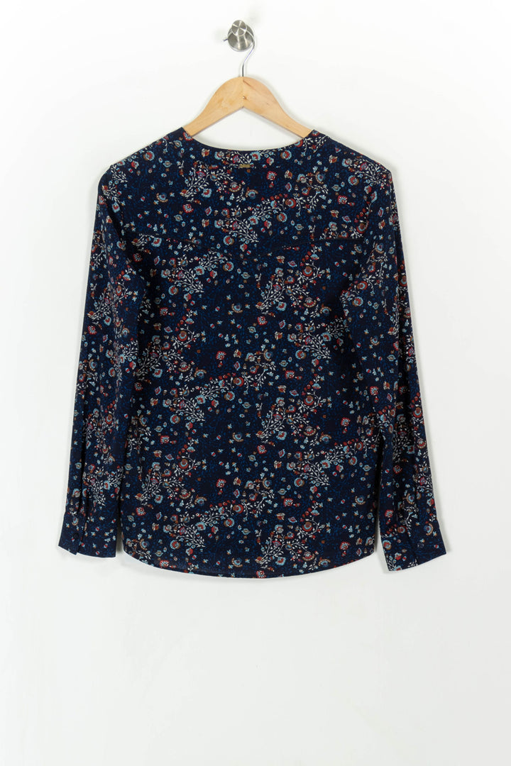 Blouse bleue foncée à motifs - Taille M/38 de la marque IKKS | PARAD47057 - Vendu par Paradigme - Image 4